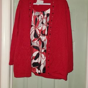 2 in 1 shirt with sweater attached.